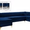 Meridian Furniture Graham Velvet 3 Piece Sectional