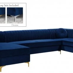 Meridian Furniture Graham Velvet 3 Piece Sectional