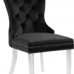 Meridian Furniture Miley Velvet Dining Chair With Acrylic Legs Set Of 2 Dining Room
