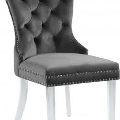 Meridian Furniture Miley Velvet Dining Chair With Acrylic Legs Set Of 2 Dining Room