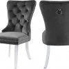 Meridian Furniture Miley Velvet Dining Chair With Acrylic Legs Set Of 2 Dining Room