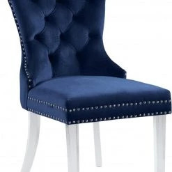 Meridian Furniture Miley Velvet Dining Chair With Acrylic Legs Set Of 2 Dining Room