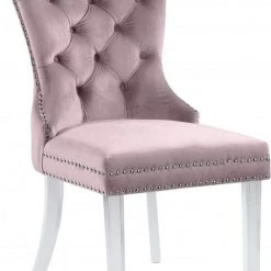 Meridian Furniture Miley Velvet Dining Chair With Acrylic Legs Set Of 2 Dining Room