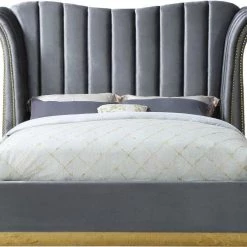 Meridian Furniture Bedroom Flora Velvet Bed