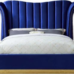 Meridian Furniture Bedroom Flora Velvet Bed