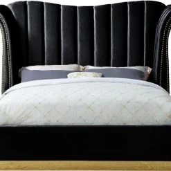 Meridian Furniture Bedroom Flora Velvet Bed