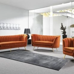 Meridian Furniture Living Room Margo Velvet Sofa