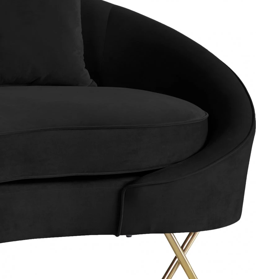 Meridian Furniture Serpentine Velvet Sofa
