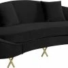 Meridian Furniture Serpentine Velvet Sofa