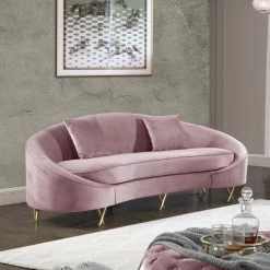 Meridian Furniture Serpentine Velvet Sofa