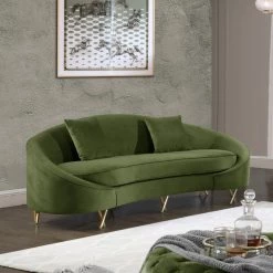Meridian Furniture Serpentine Velvet Sofa