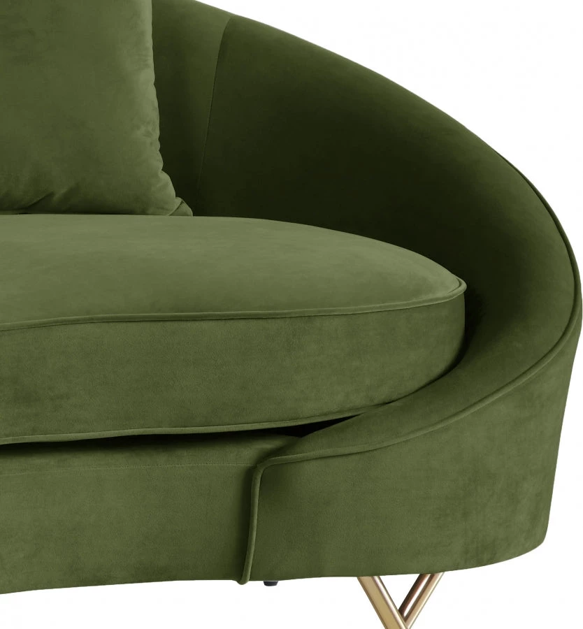 Meridian Furniture Serpentine Velvet Sofa