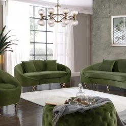 Meridian Furniture Serpentine Velvet Sofa