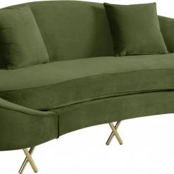 Meridian Furniture Serpentine Velvet Sofa