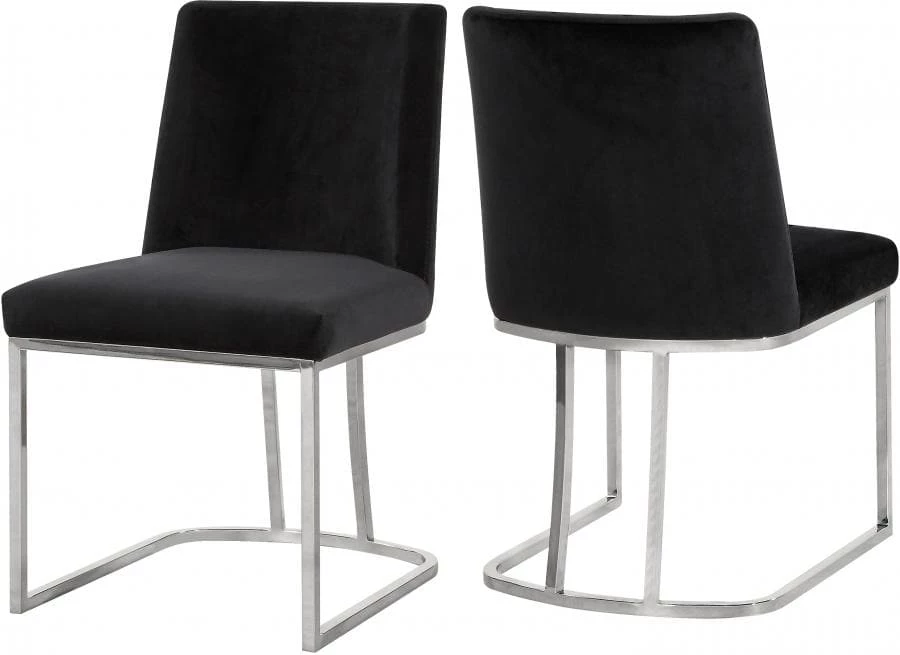 Meridian Furniture Heidi Velvet Dining Chair Set Of 2 Dining Room