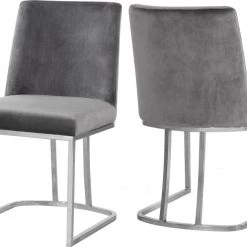 Meridian Furniture Heidi Velvet Dining Chair Set Of 2 Dining Room