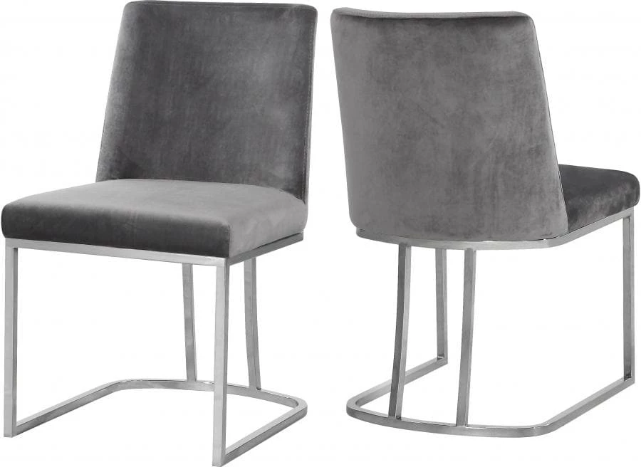 Meridian Furniture Heidi Velvet Dining Chair Set Of 2 Dining Room
