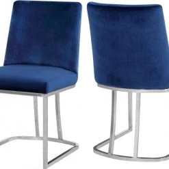 Meridian Furniture Heidi Velvet Dining Chair Set Of 2 Dining Room