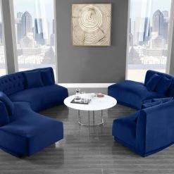 Meridian Furniture Kenzi Velvet 2 Piece Sectional