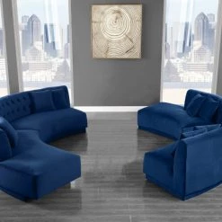 Meridian Furniture Kenzi Velvet 2 Piece Sectional