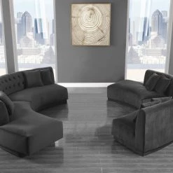 Meridian Furniture Kenzi Velvet 2 Piece Sectional