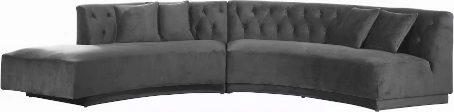 Meridian Furniture Kenzi Velvet 2 Piece Sectional