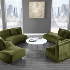 Meridian Furniture Kenzi Velvet 2 Piece Sectional