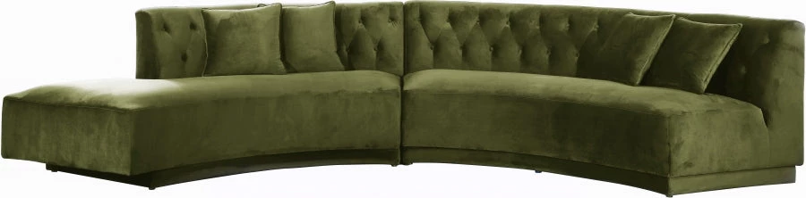Meridian Furniture Kenzi Velvet 2 Piece Sectional
