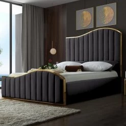 Meridian Furniture Jolie Velvet Bed Bedroom