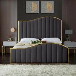 Meridian Furniture Jolie Velvet Bed Bedroom