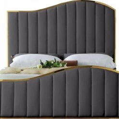 Meridian Furniture Jolie Velvet Bed Bedroom