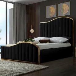 Meridian Furniture Jolie Velvet Bed Bedroom