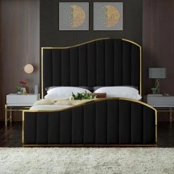 Meridian Furniture Jolie Velvet Bed Bedroom