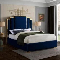Meridian Hugo Velvet Bed