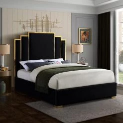 Meridian Hugo Velvet Bed