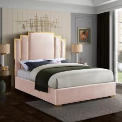 Meridian Hugo Velvet Bed