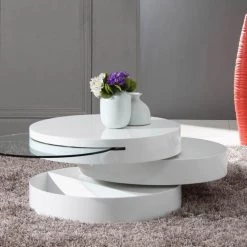 VIG Modrest Tier - Modern Swivel Coffee Table