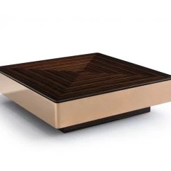 VIG Modrest Larice Modern Square Ebony & Rosegold Coffee Table