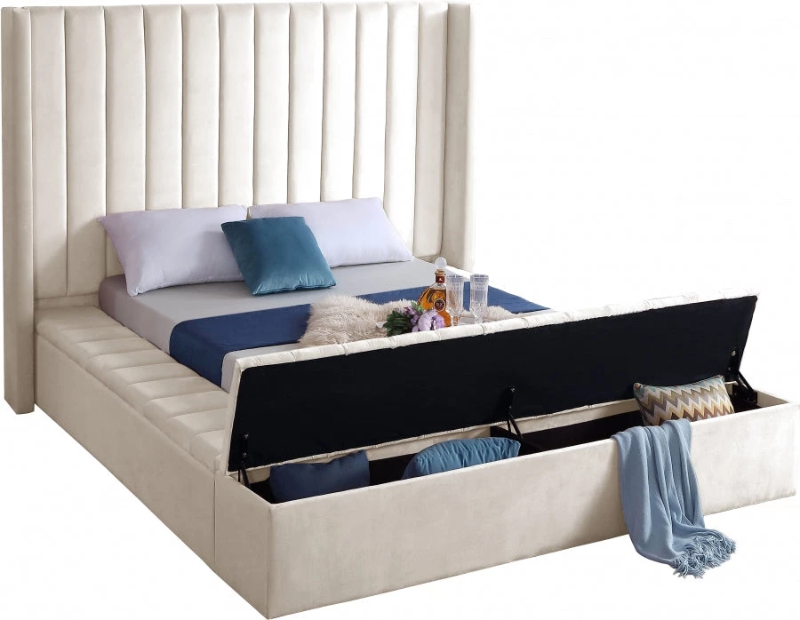 Meridian Furniture Bedroom Kiki Velvet Bed