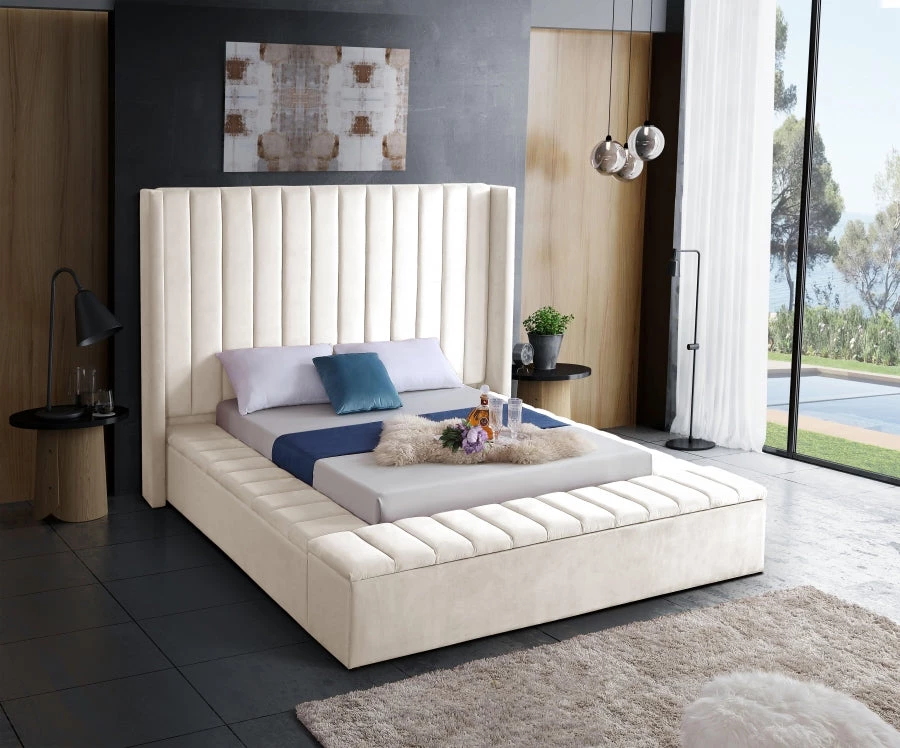 Meridian Furniture Bedroom Kiki Velvet Bed