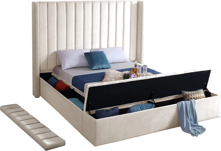 Meridian Furniture Bedroom Kiki Velvet Bed