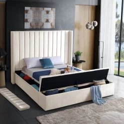 Meridian Furniture Bedroom Kiki Velvet Bed