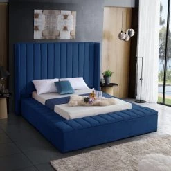 Meridian Furniture Bedroom Kiki Velvet Bed