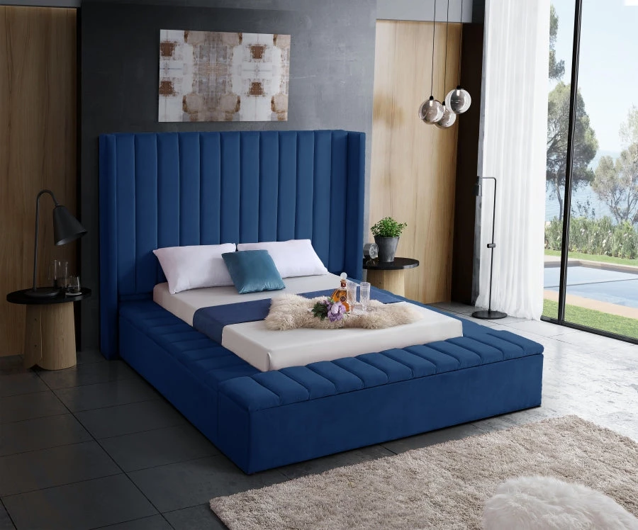 Meridian Furniture Bedroom Kiki Velvet Bed