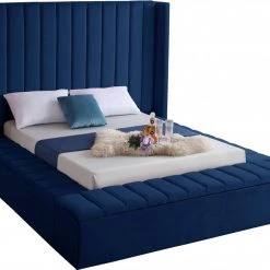 Meridian Furniture Bedroom Kiki Velvet Bed