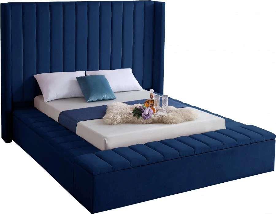 Meridian Furniture Bedroom Kiki Velvet Bed
