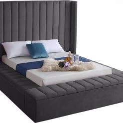 Meridian Furniture Bedroom Kiki Velvet Bed