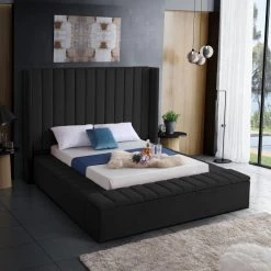 Meridian Furniture Bedroom Kiki Velvet Bed