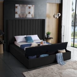 Meridian Furniture Bedroom Kiki Velvet Bed