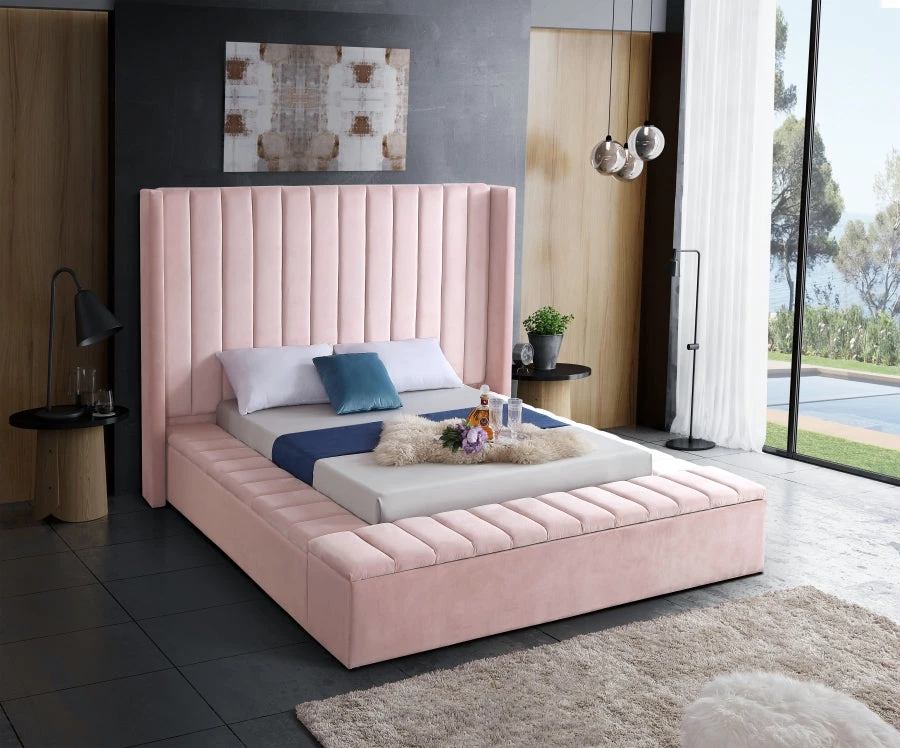 Meridian Furniture Bedroom Kiki Velvet Bed
